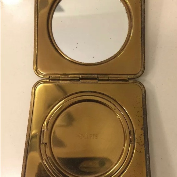 VINTAGE Art Deco 1930’s VOLUPTE POWDER COMPACT GOLD TONE DOME STYLE ART DECO - Picture 5 of 6
